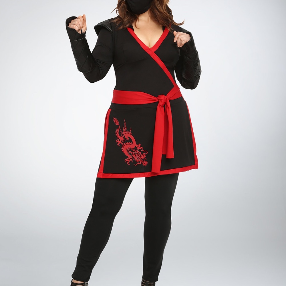 Leg Avenue Ninja Costume Plus 3X/4X Black - Picture 9 of 9